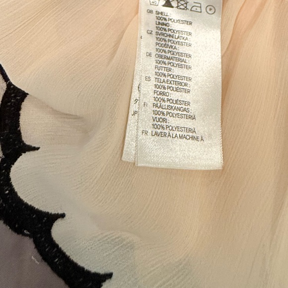 H&M Y2K Vintage Peach/Black Sleeveless Tiered Scallop Trim Blouse Size 2/XS - Picture 5 of 8